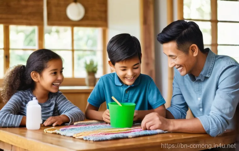 코코몽과 친환경 소재 활용 - **Prompt:** Cocomong, the friendly animated character, is depicted alongside two excited children, a...